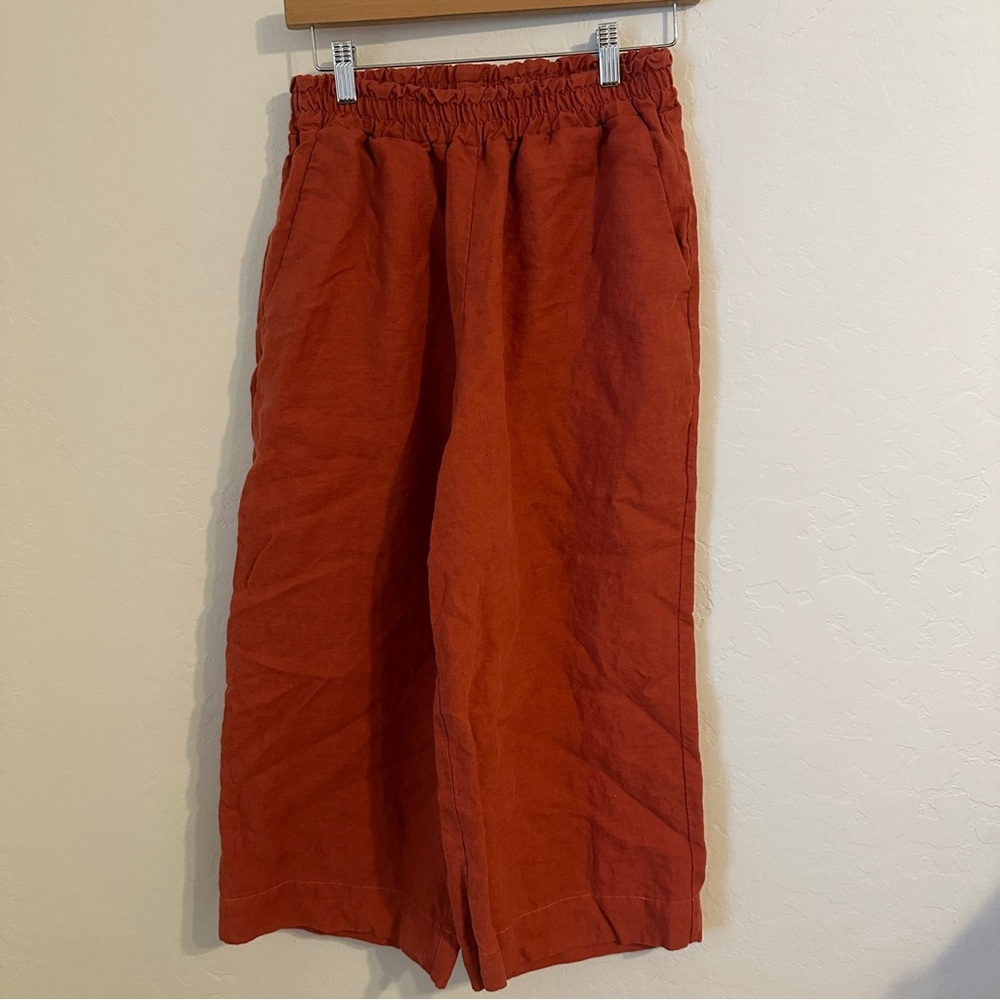 Handmade Women's Extra Wide Leg Pants in Rust Size XS